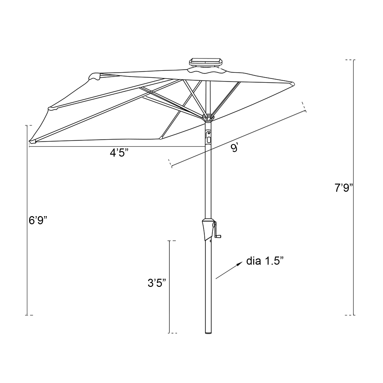 C-Hopetree mounted against a porch wall shading a bistro set benefit: compact wall-friendly design