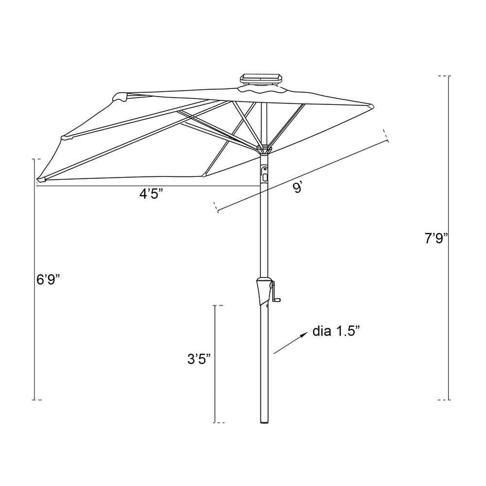 C-Hopetree mounted against a porch wall shading a bistro set benefit: compact wall-friendly design