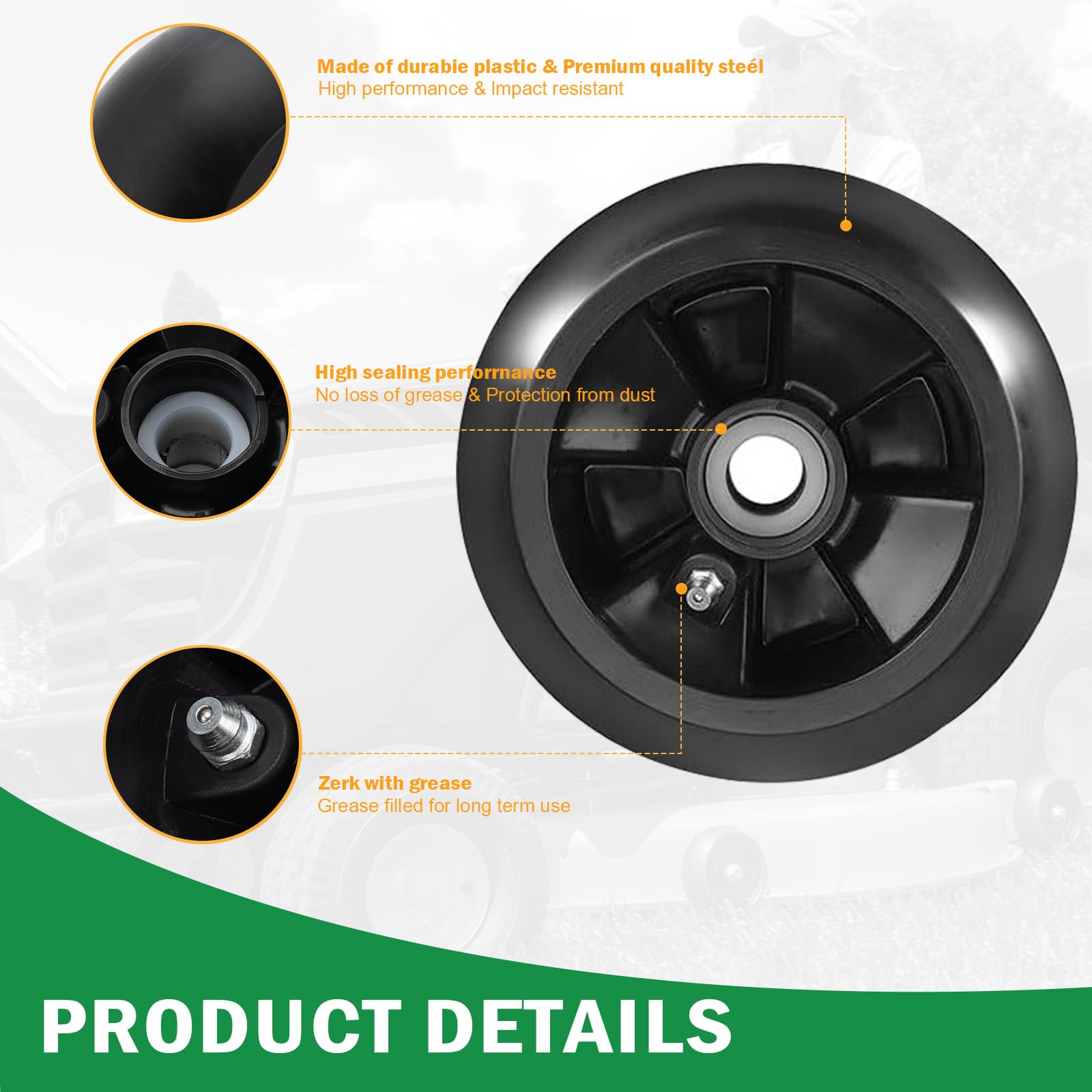 C-Tzu close-up of ABS wheel texture highlighting durability and corrosion resistance
