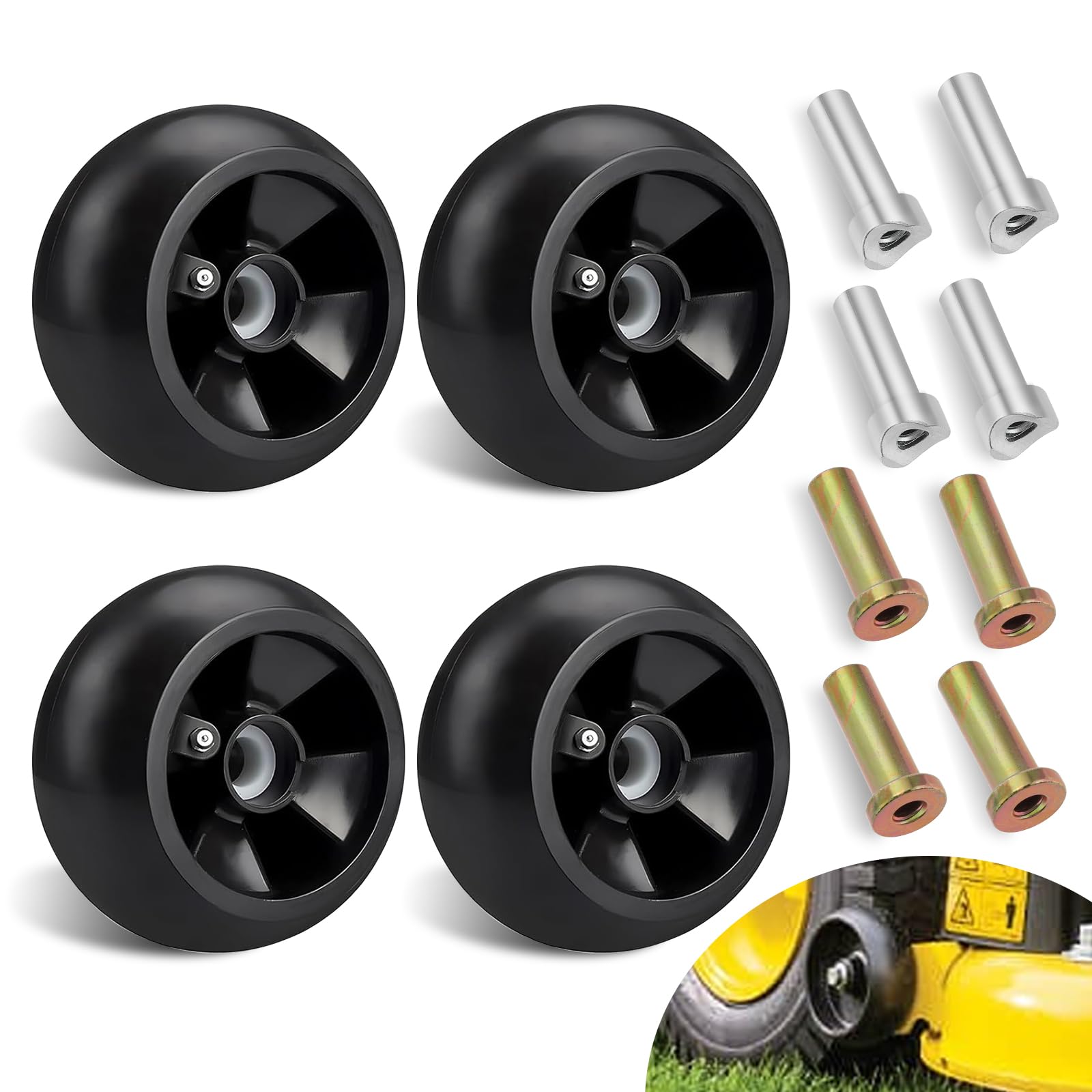 C-Tzu front view of 4-pack deck gauge wheels showing complete kit benefits