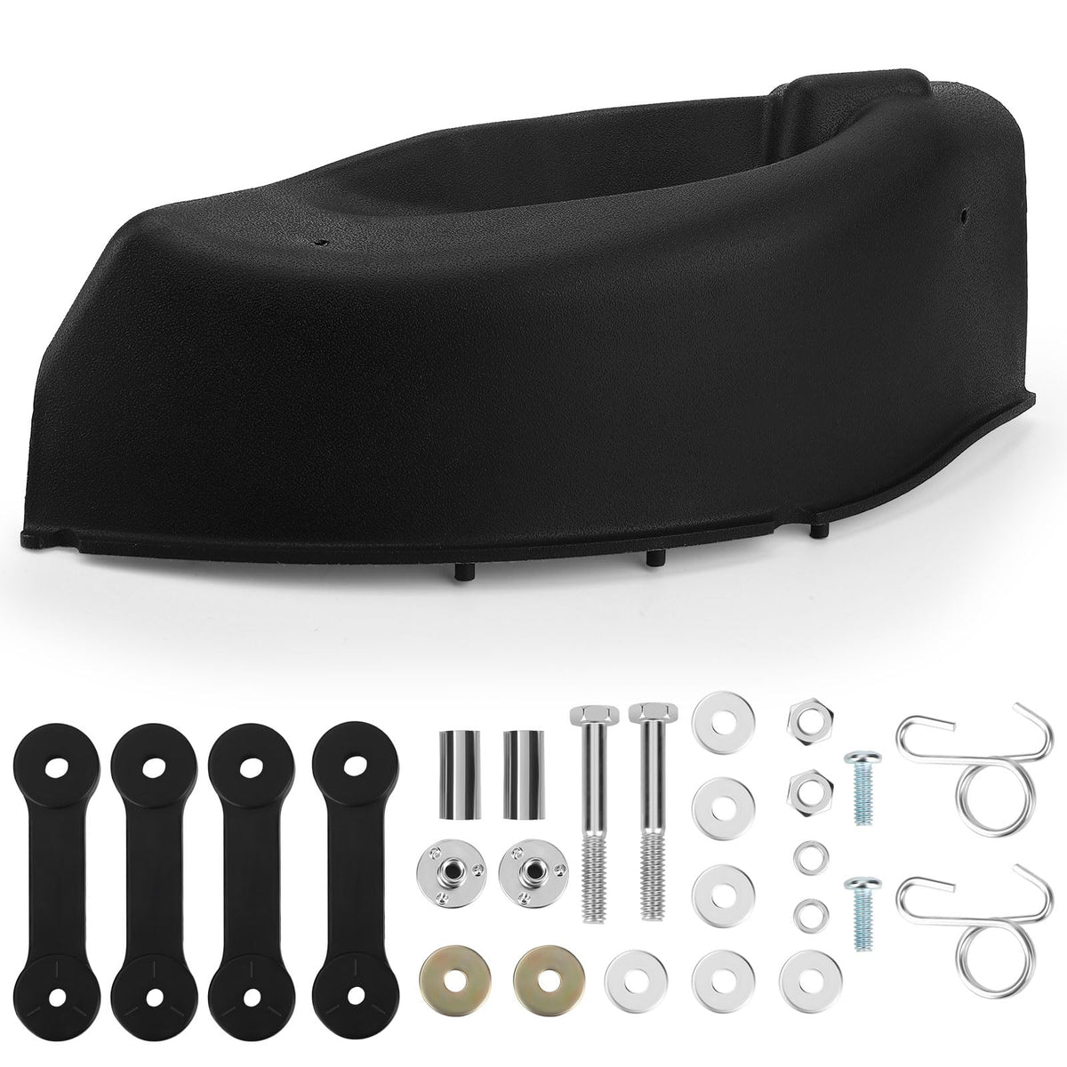 C-Tzu front view mulch cover kit showing full plate and clean fit benefit