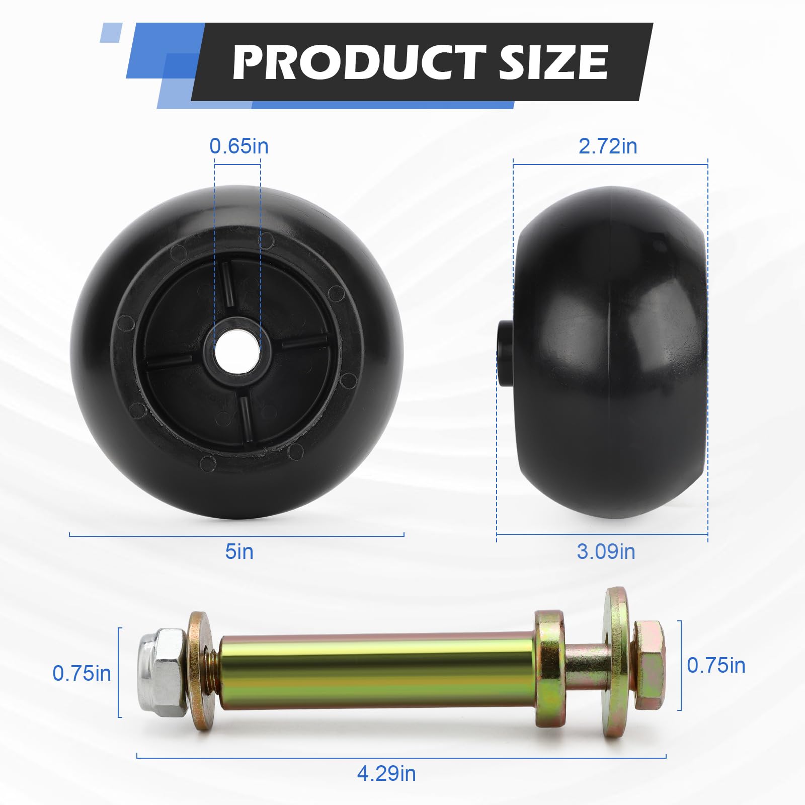 C-Tzu wheel installed on mower deck illustrating improved deck stability