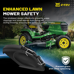 C-Tzu mulch cover installed on a tractor deck for restored mulching function