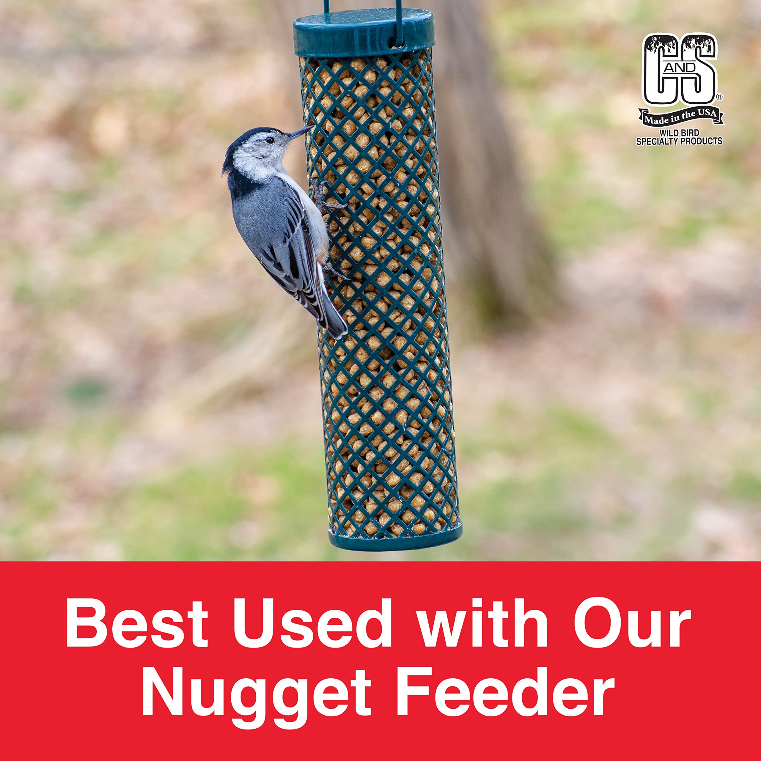 C&S nuggets placed on a platform feeder encouraging easy feeding