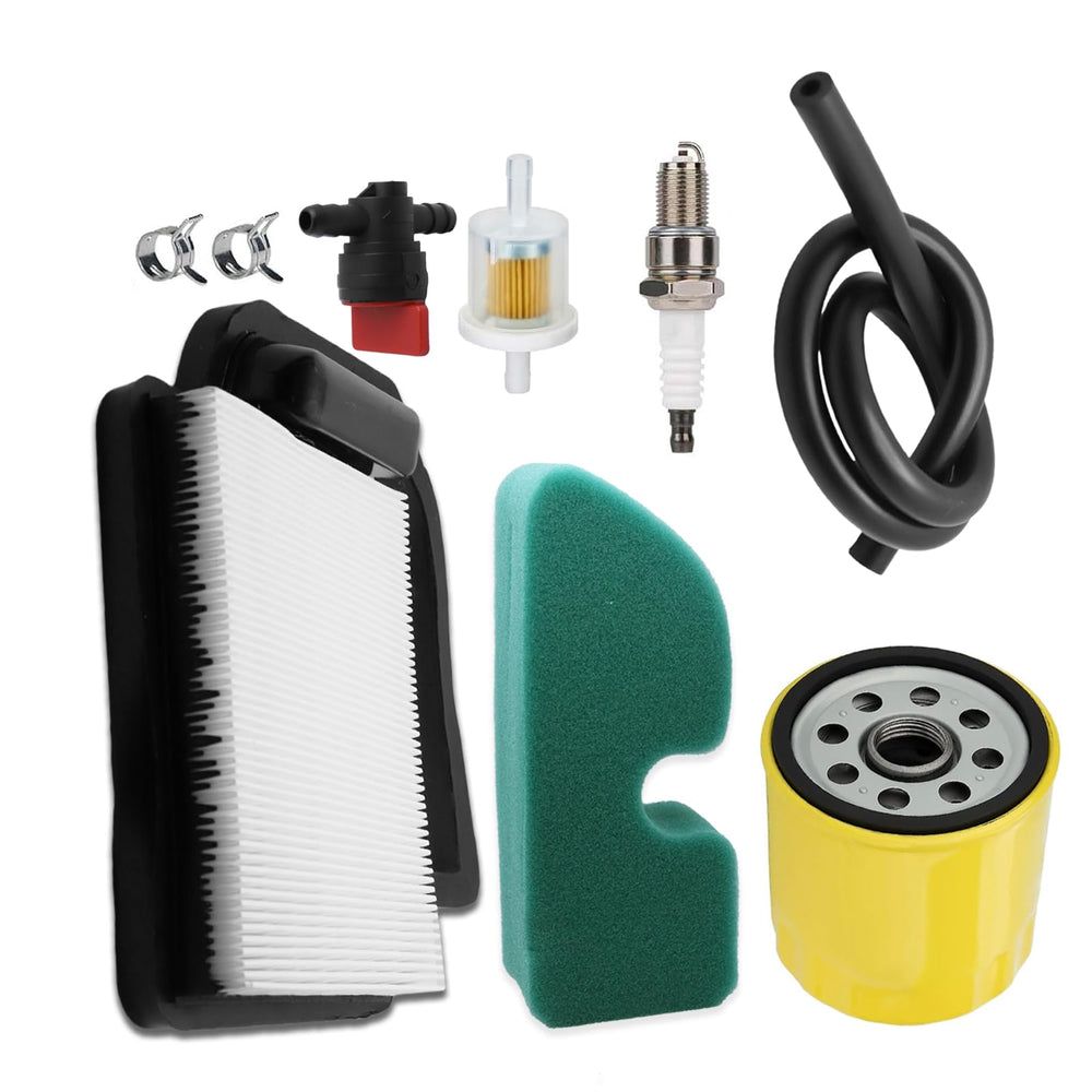 Caalii front view of oil and air filter kit showing packaging and parts for easy identification and compatibility