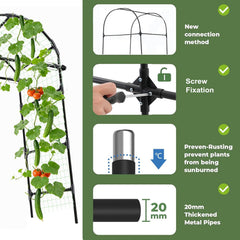 CACERIAWM trellis in garden with cucumbers climbing, improving airflow and sunlight