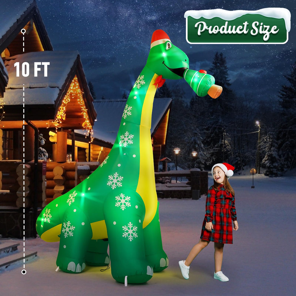CACIRAL closeup of built-in LEDs illuminating dinosaur body for bright nighttime visibility