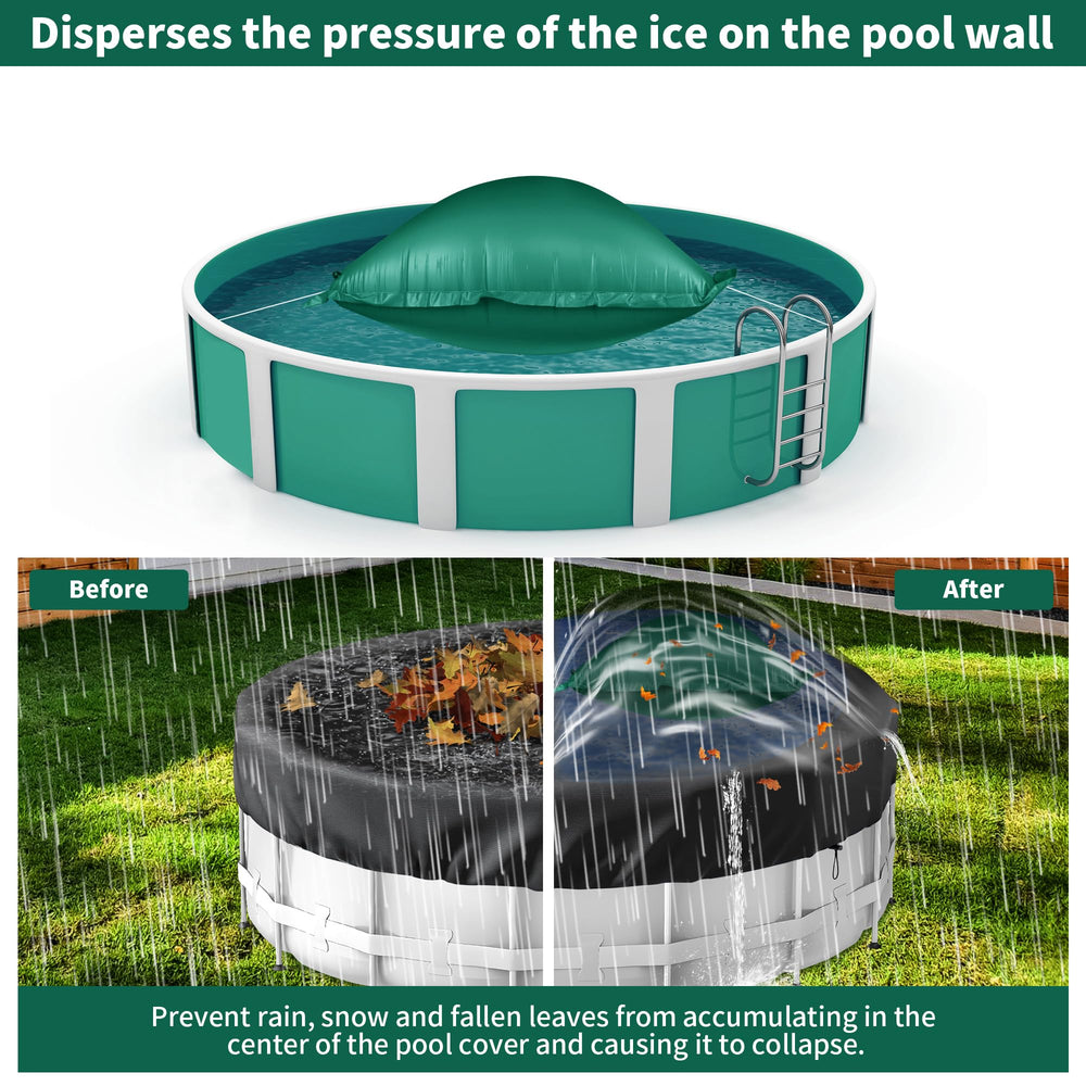 CACSPS inflated air pillow in above-ground pool reducing ice pressure