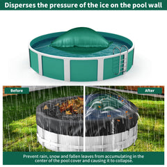 CACSPS inflated air pillow in above-ground pool reducing ice pressure