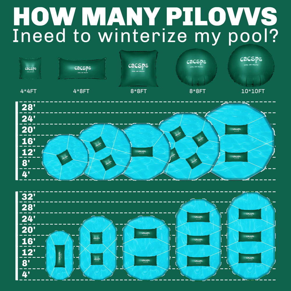 CACSPS pillow beside measuring tape showing accurate 8x8 ft scale benefit