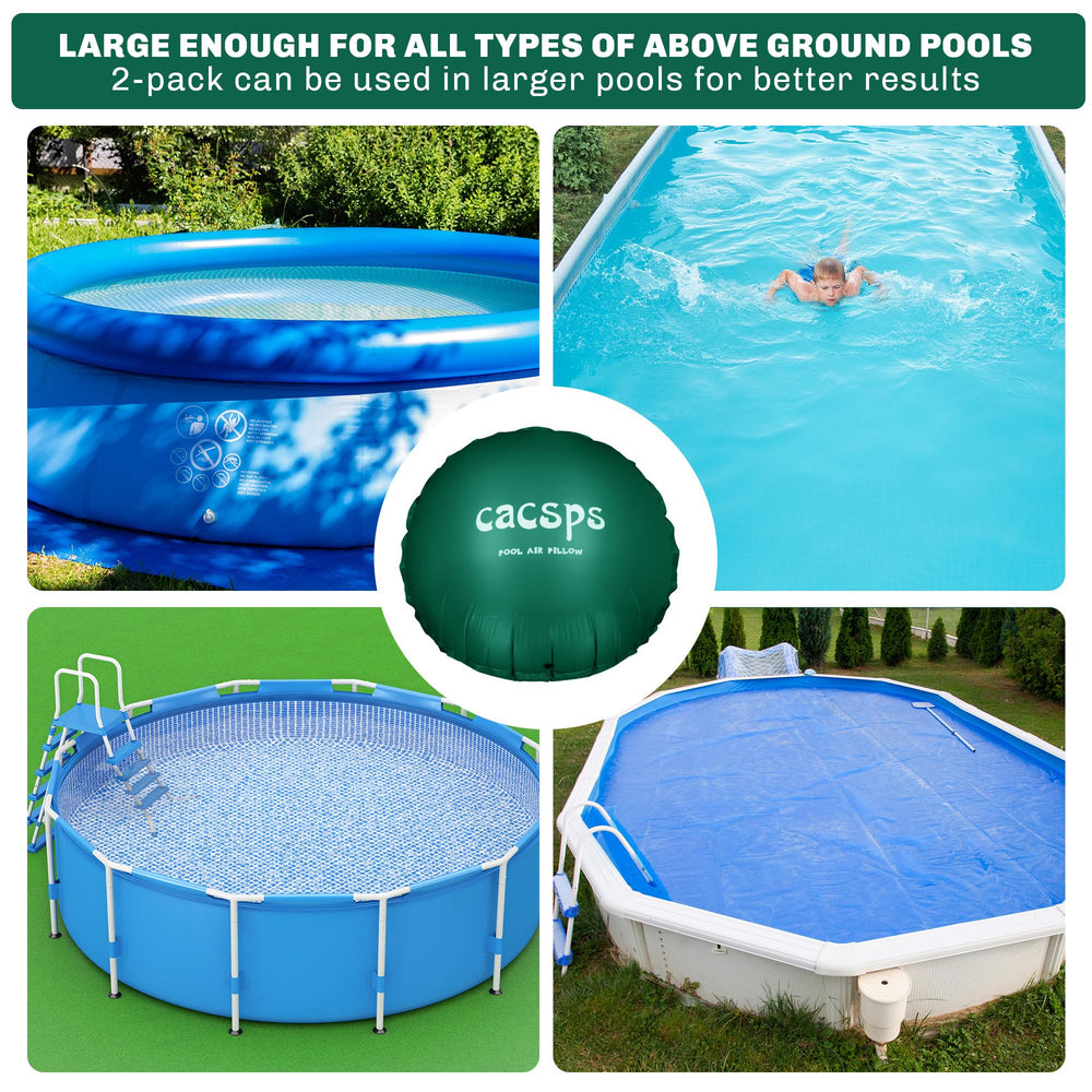 CACSPS pool pillow beside ladder showing scale and correct fit