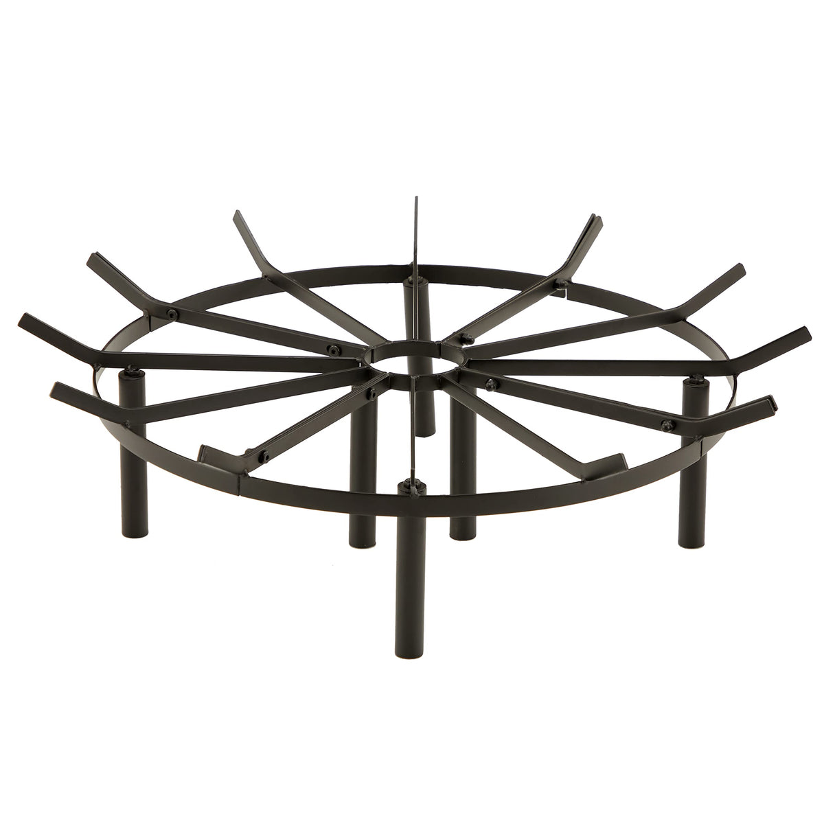 CADANI front view of 24 inch round grate showcasing sturdy iron construction and safety