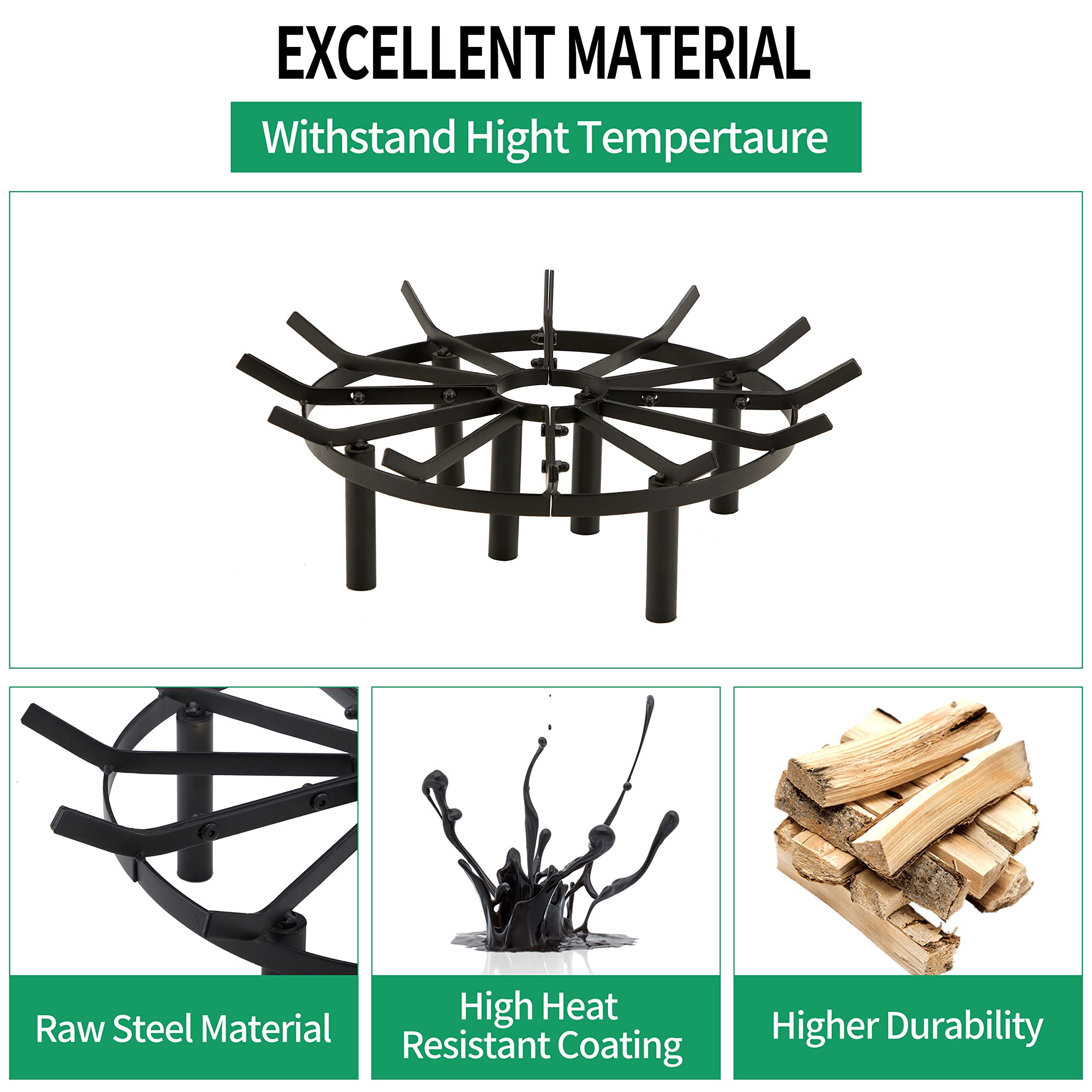 CADANI installed in a fire pit demonstrating fit and safer elevated burning