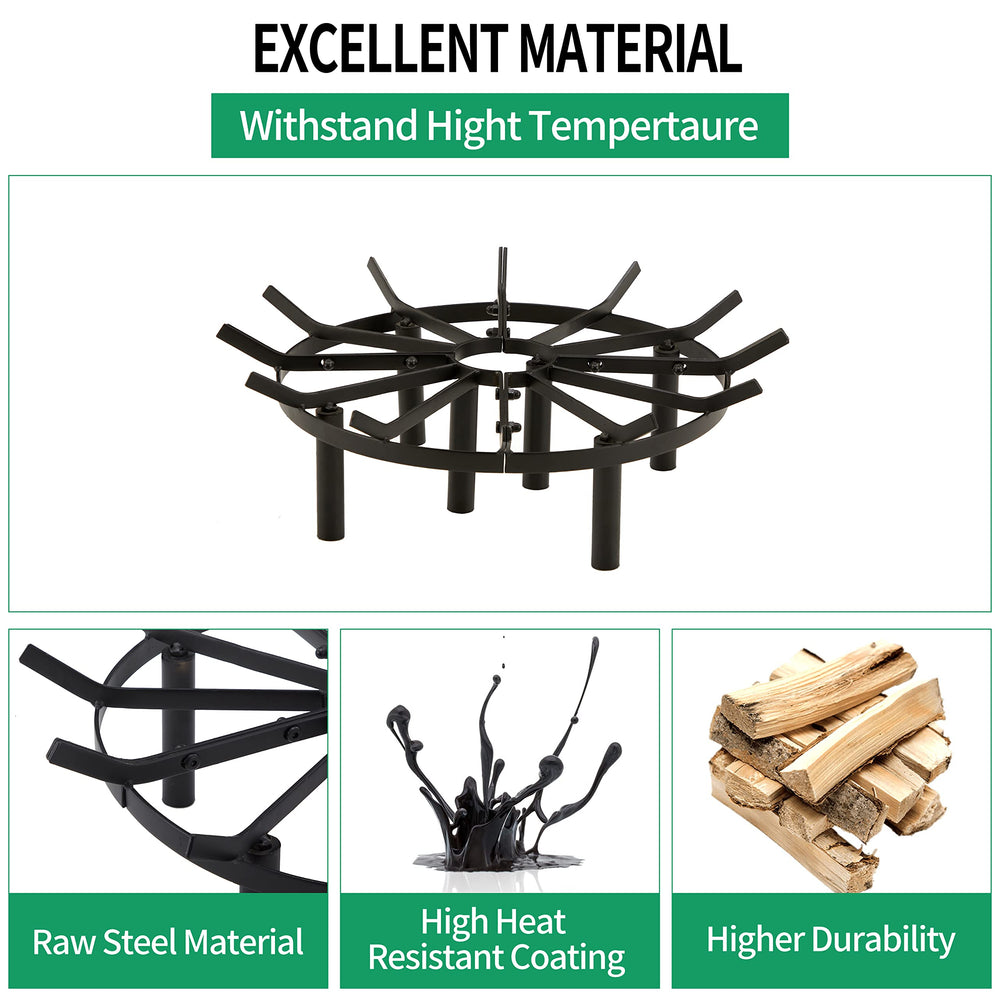 CADANI installed in a fire pit demonstrating fit and safer elevated burning