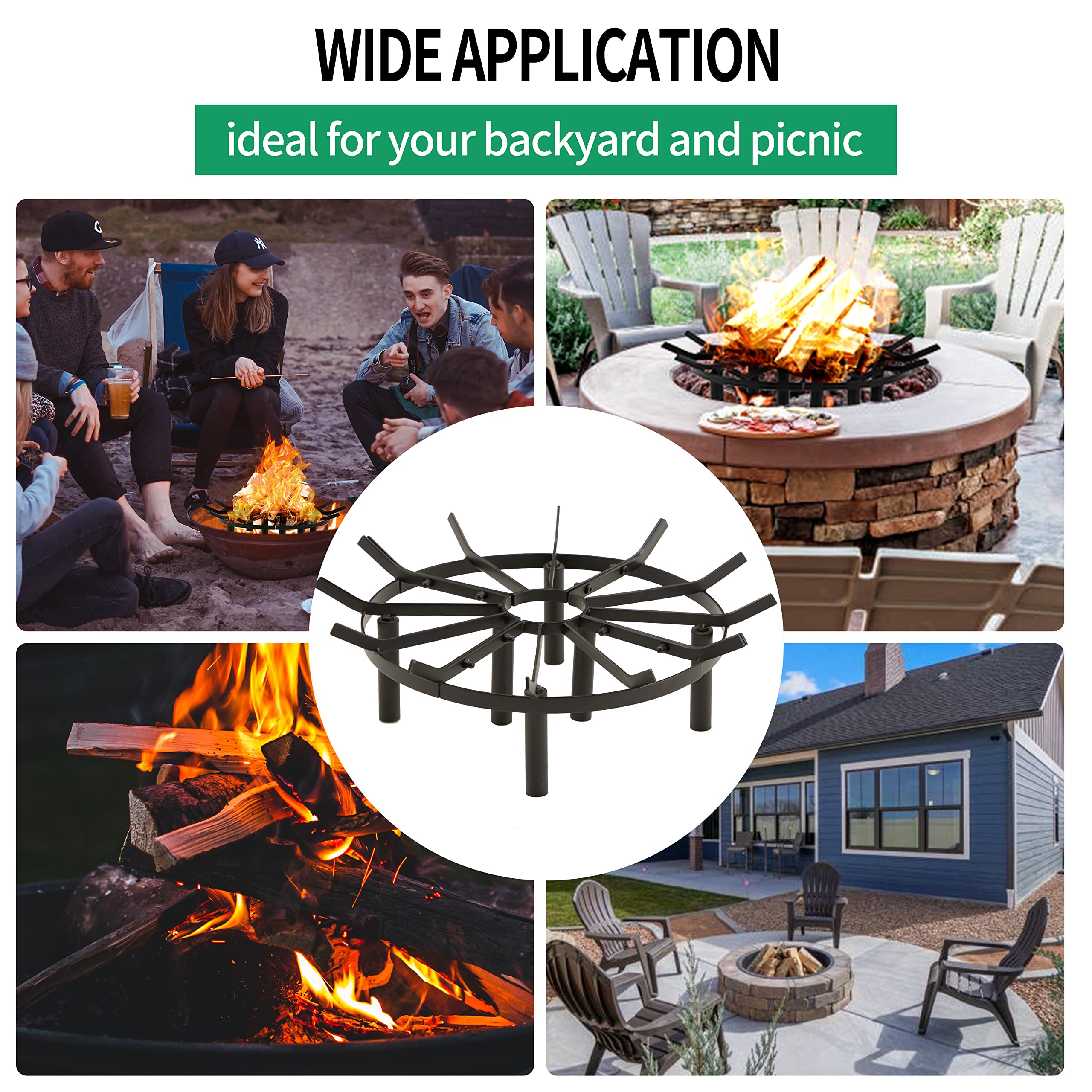 CADANI lifestyle shot in backyard highlighting warmer, cleaner campfire experience