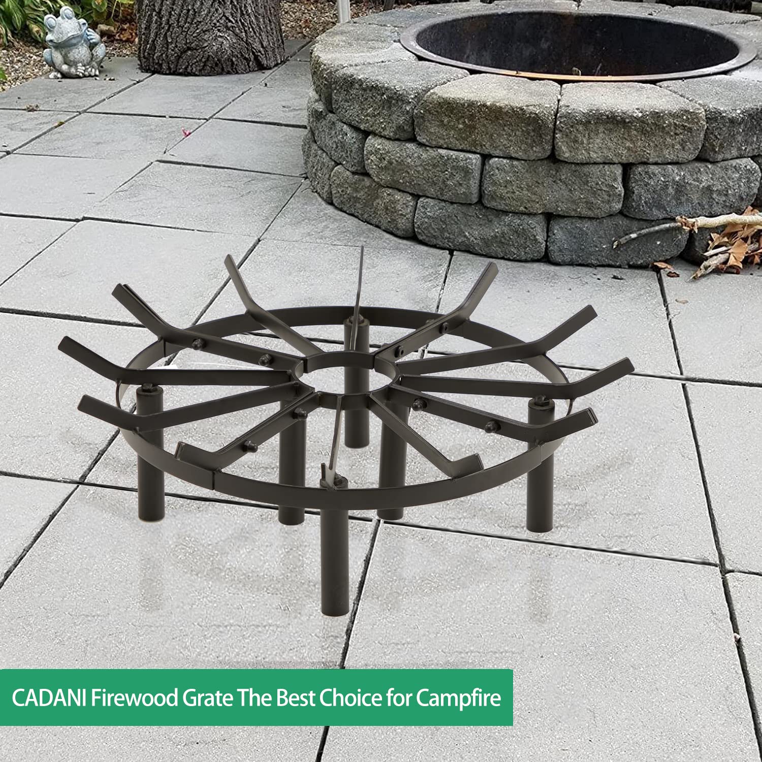 CADANI with stacked logs illustrating greater capacity and centered burning advantage