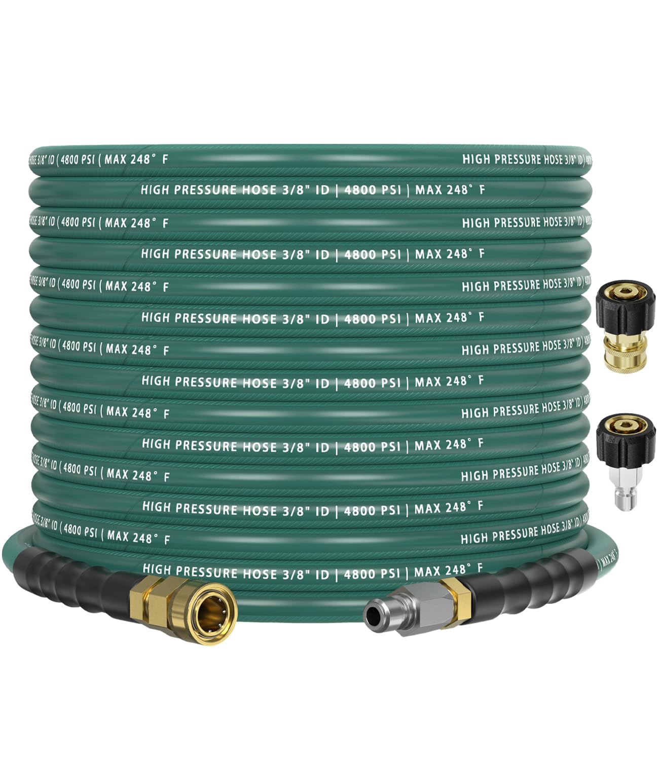 CADEGUO coiled 50ft hose showing full length and storage convenience