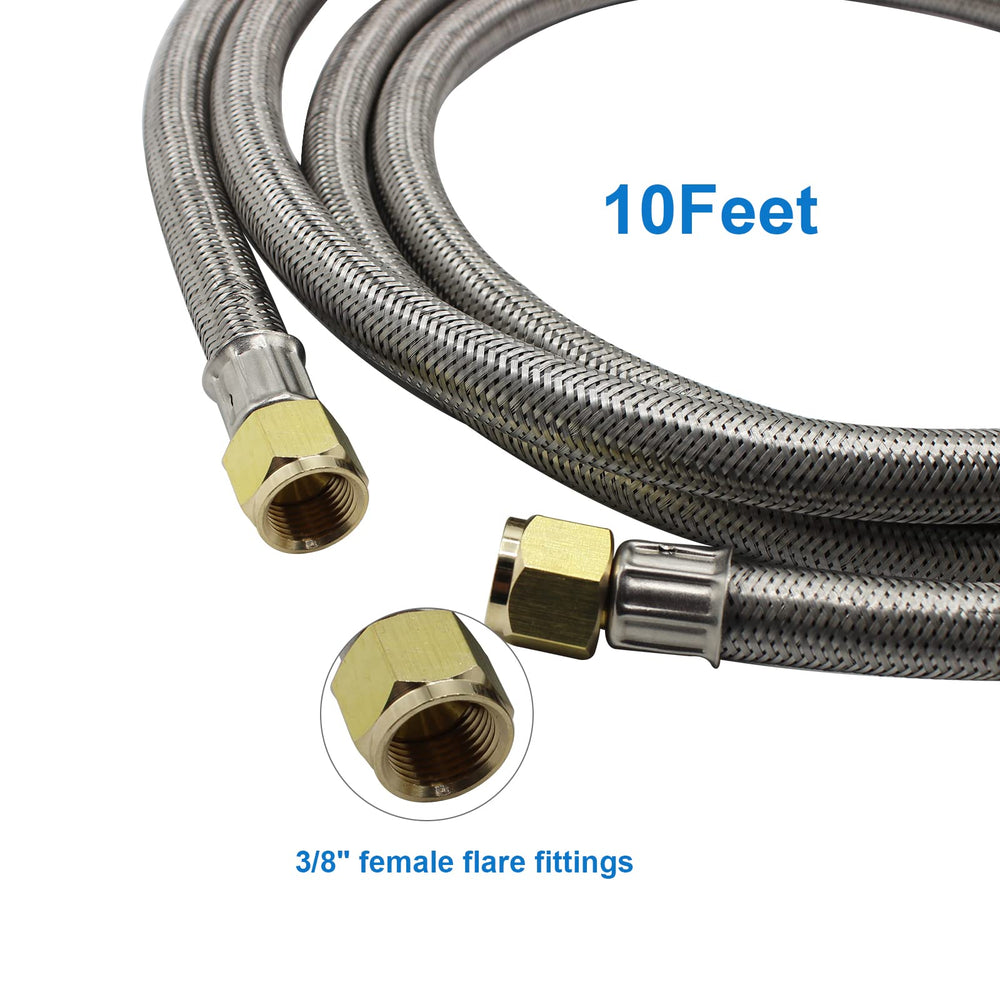 CADOAHJ stainless-steel braided hose texture close-up showing kink resistance and durability