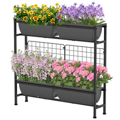 CADUKE front view of full planter showing organized planting and accessibility