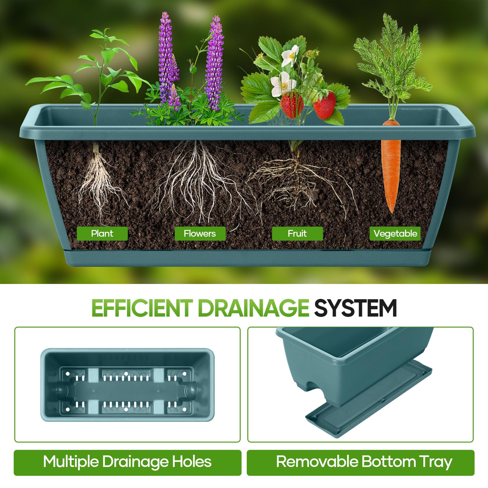 CADUKE in-use on a patio with herbs and vegetables demonstrating space saving
