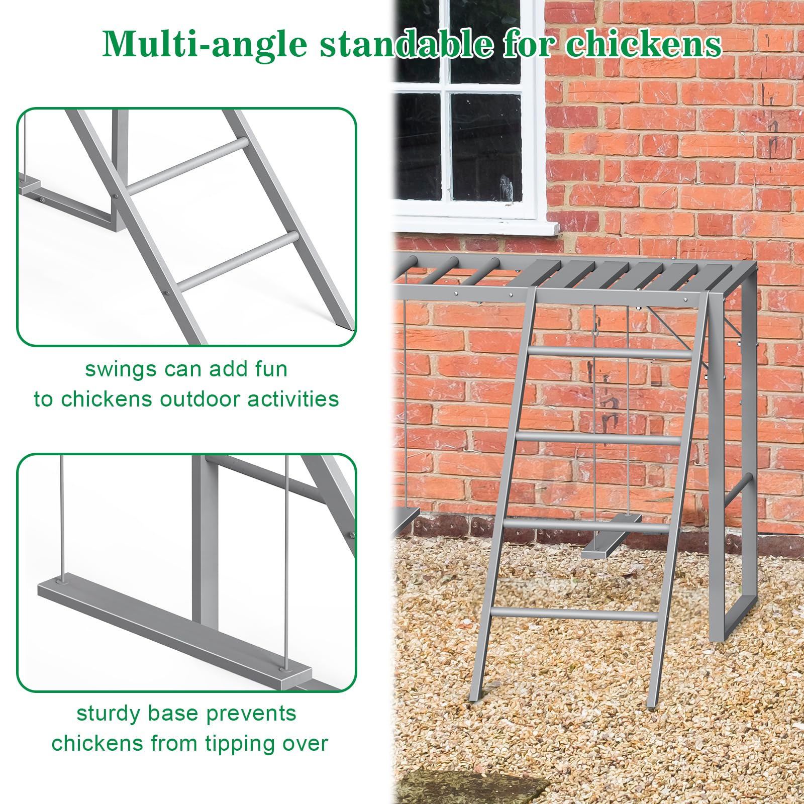 CADUKE ladder and staggered perches side profile showing multi-height options