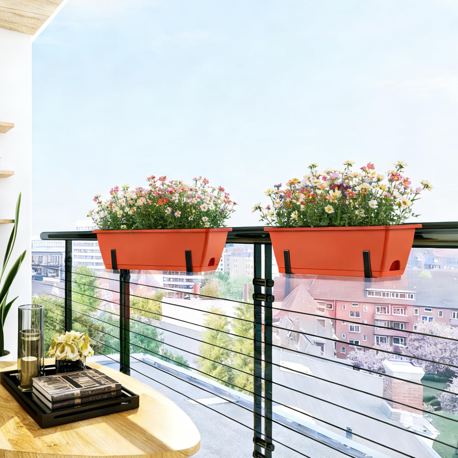 CADUKE lifestyle shot on balcony showing attractive planted display and small-space gardening