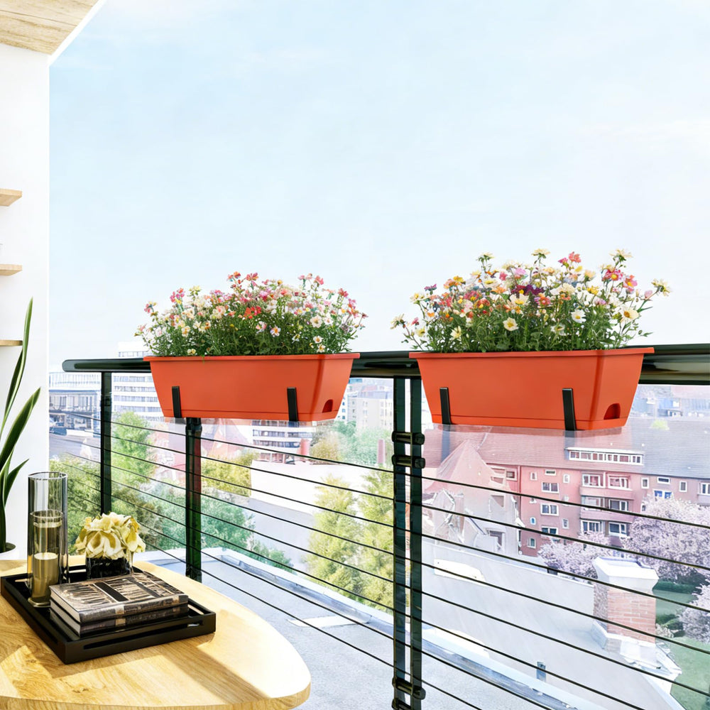 CADUKE lifestyle shot on balcony showing attractive planted display and small-space gardening