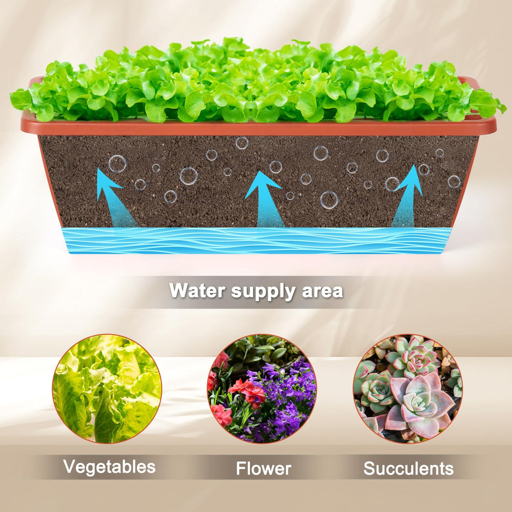 CADUKE planter next to ruler demonstrating 16.9 inch length for multiple plants