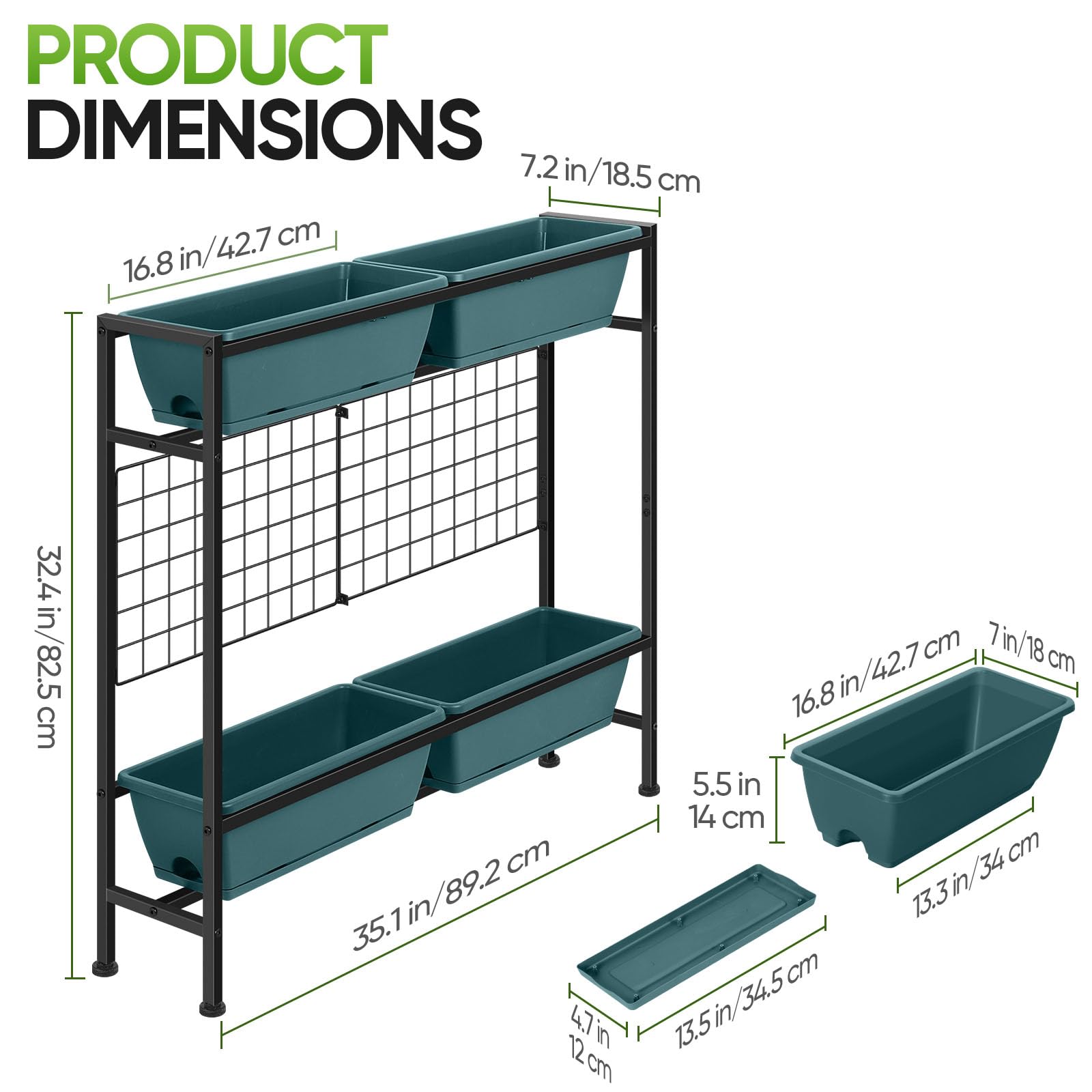 CADUKE top view showing four separate planter compartments for organized gardening