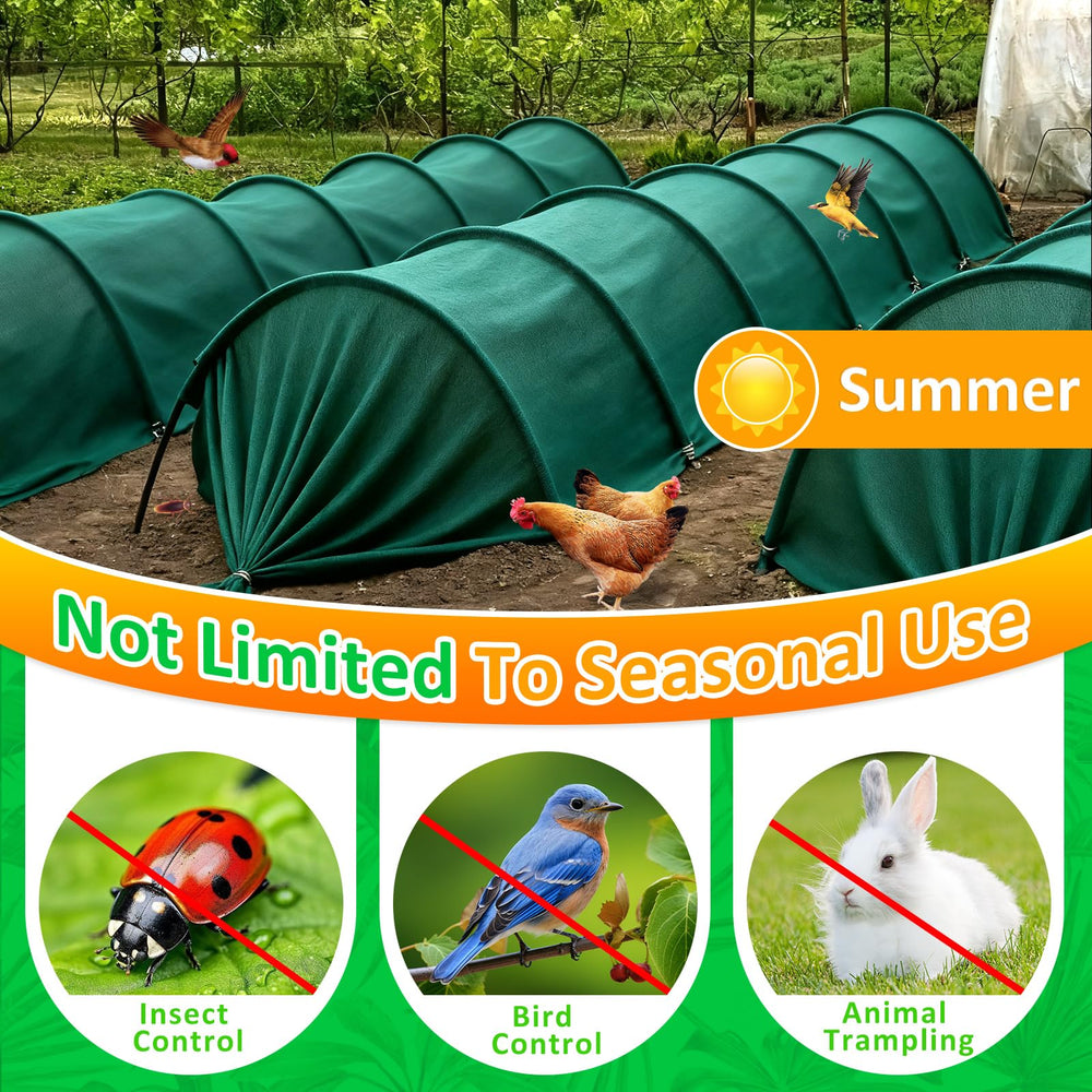 Cahomo rows in greenhouse covered with cloth, reduces evaporation and sun stress benefit