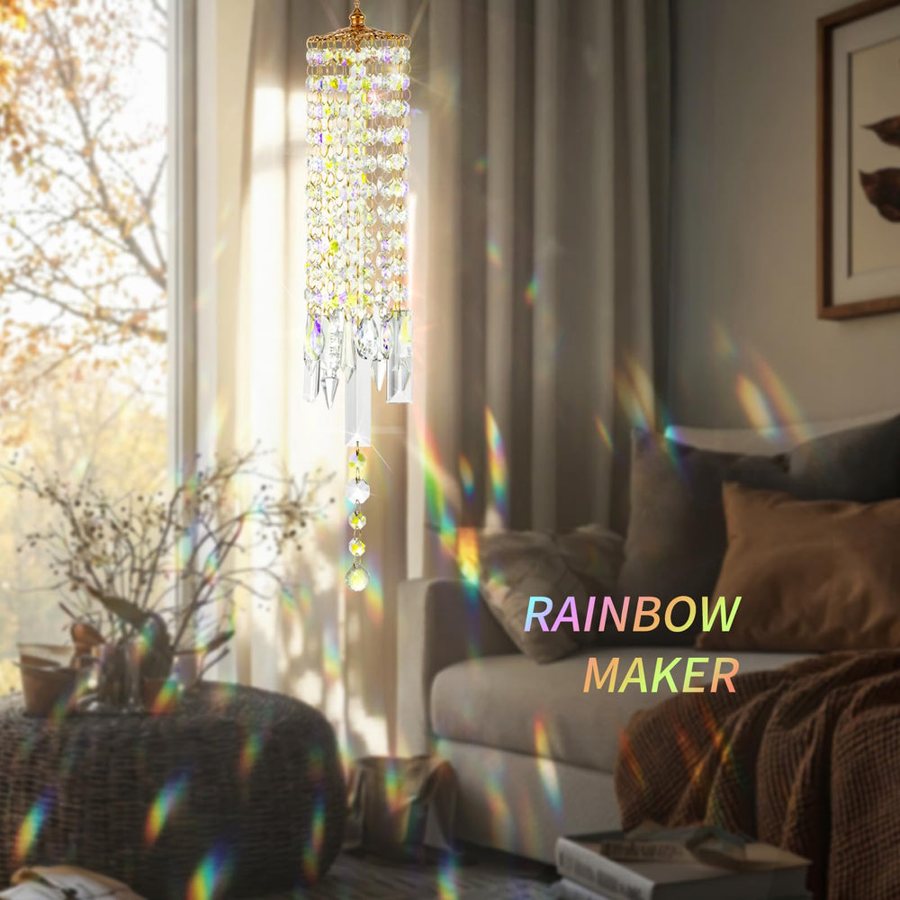 CAIYUCWC hung in window casting rainbow spots for brightening rooms benefit