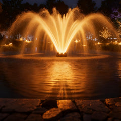 cakuuma front view floating fountain showing full-unit benefit of dramatic water display