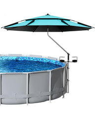 Calanofin umbrella front view showing canopy and shade benefit