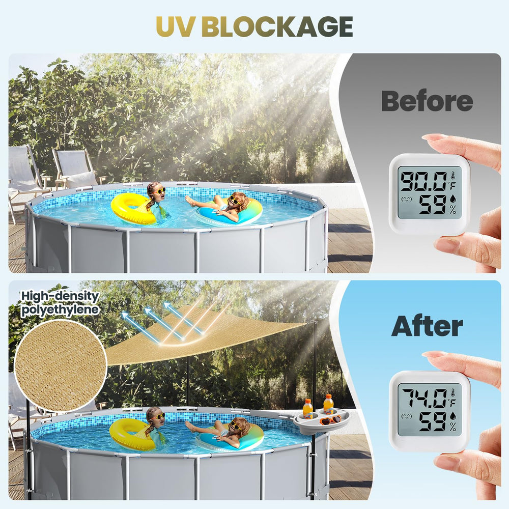 Calanofin storage tray on pool rail with drinks and phone within easy reach