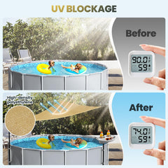 Calanofin storage tray on pool rail with drinks and phone within easy reach