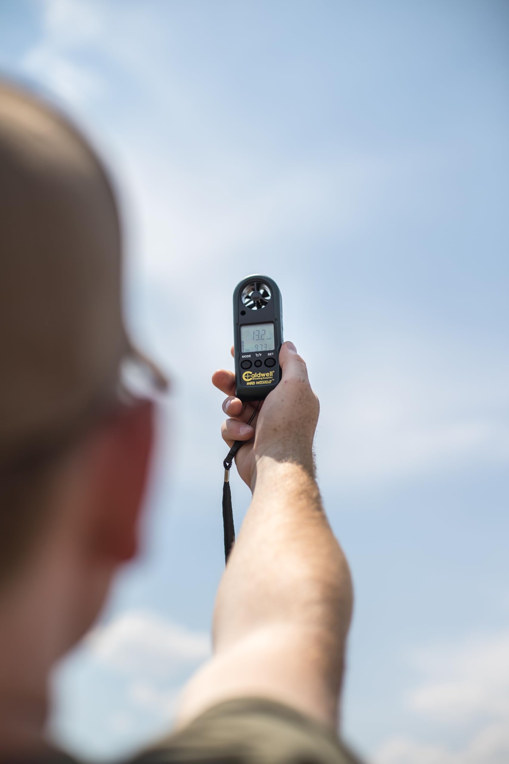 Caldwell Wind Wizard II rubber sleeve and lanyard detail showing secure handling benefit