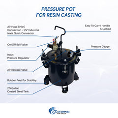 California Air Tools 255C top handle and valves visible offering easy control and transport