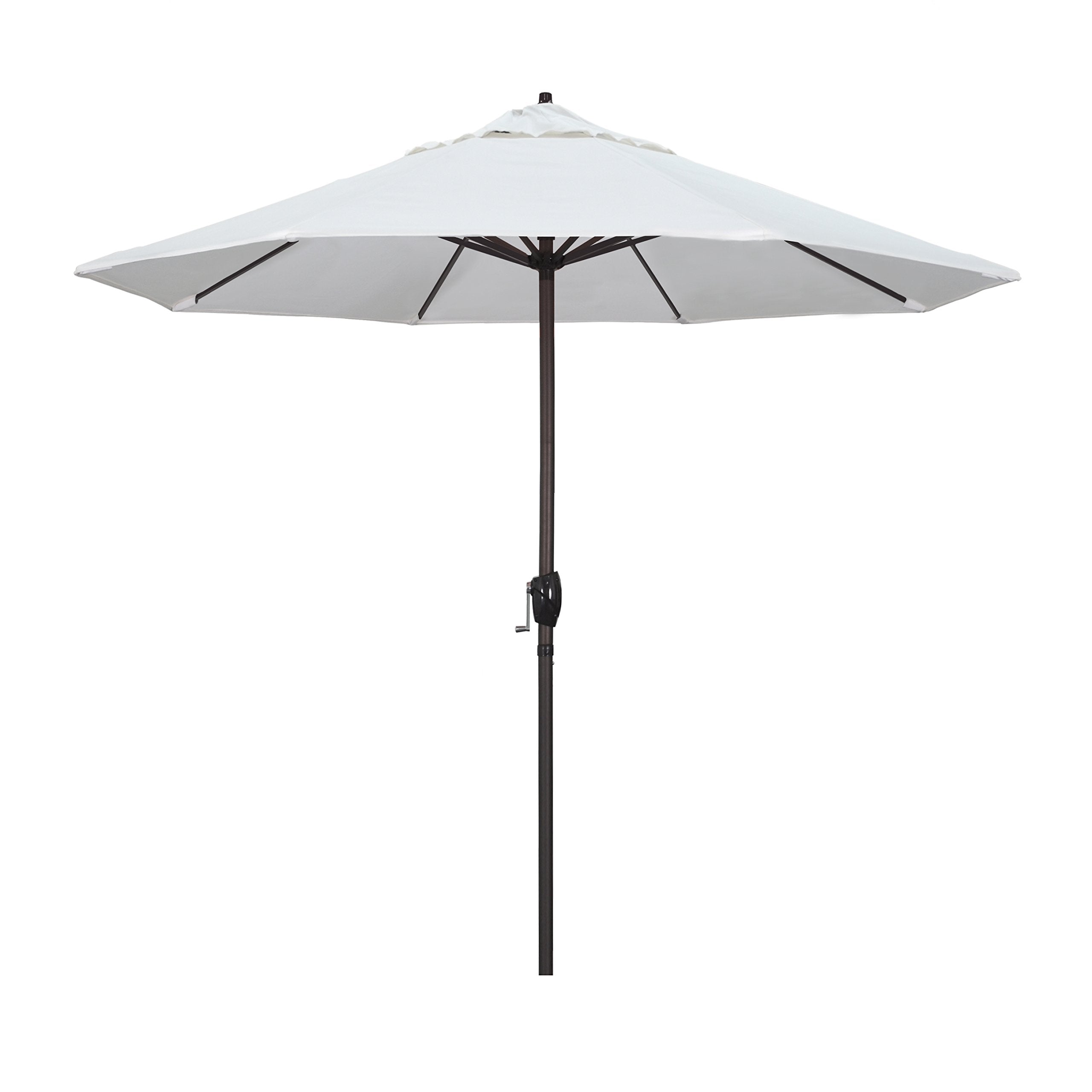 California Umbrella 9-foot front view showing full canopy and polished look for sun protection