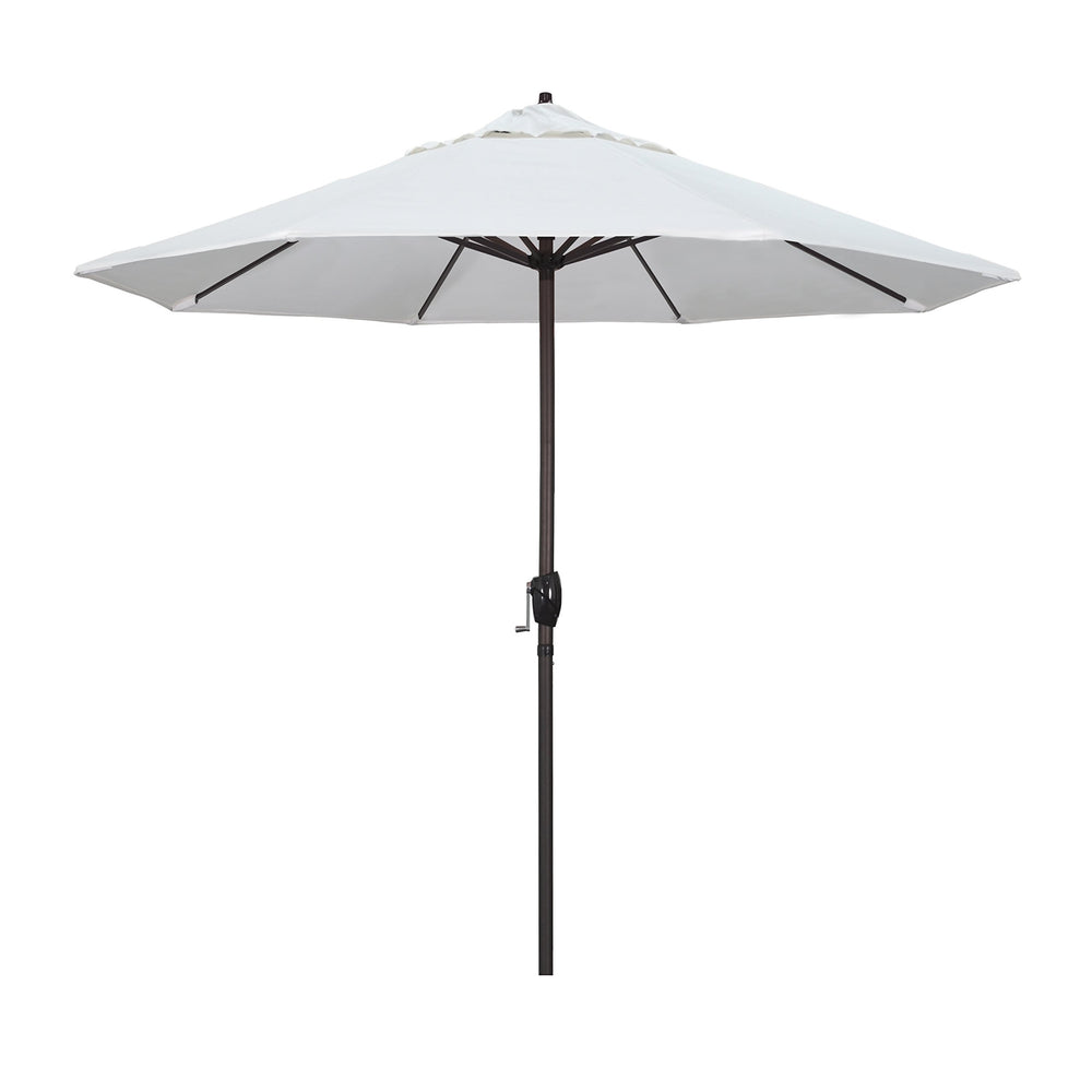 California Umbrella 9-foot front view showing full canopy and polished look for sun protection