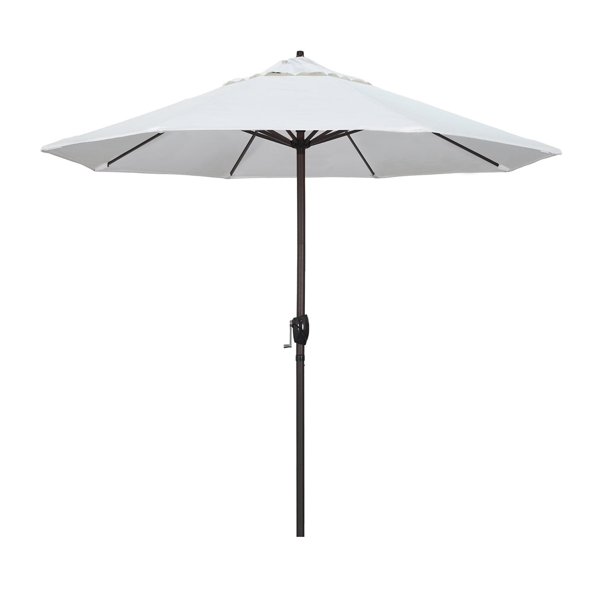 California Umbrella 9-foot front view showing full canopy and polished look for sun protection