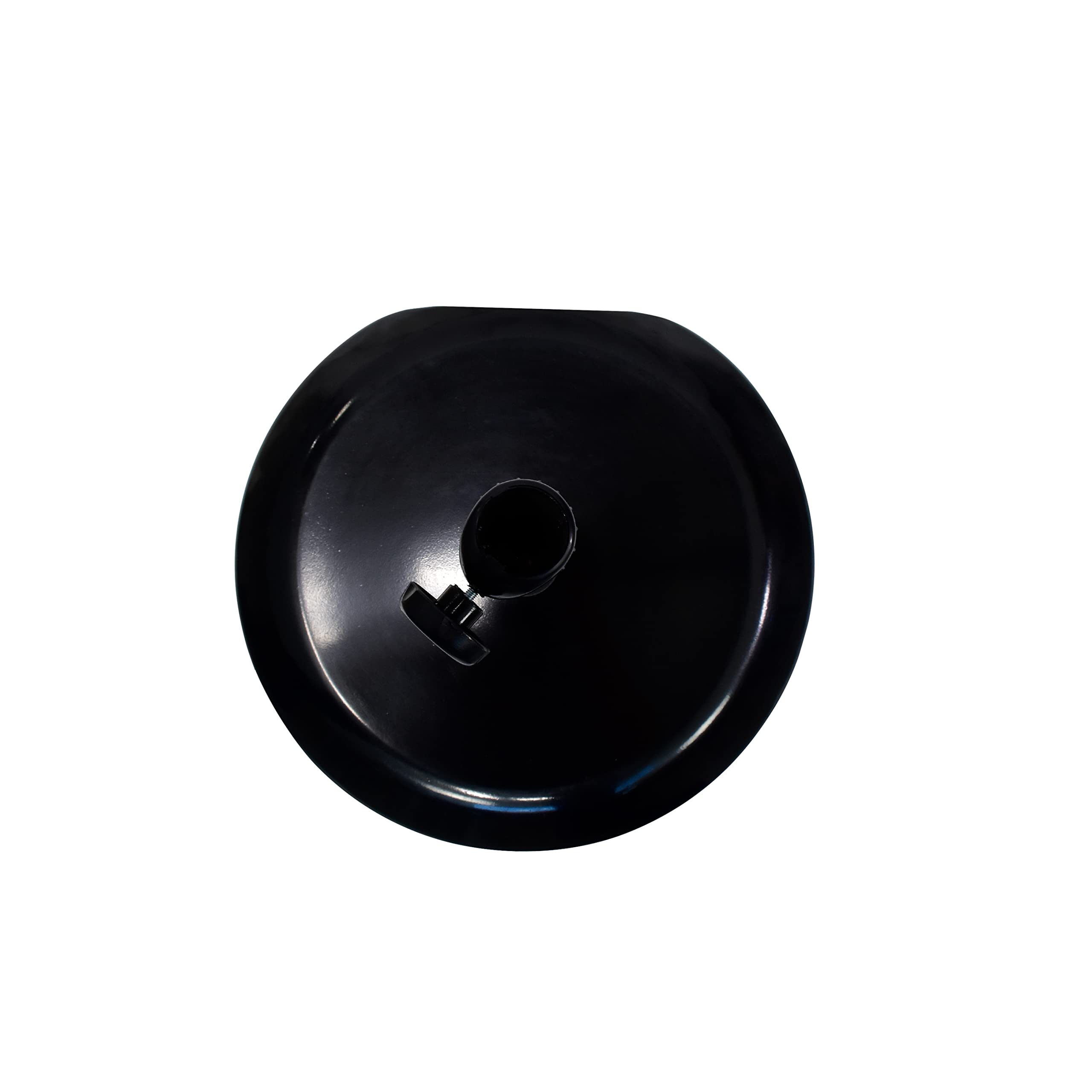 California Umbrella base supporting patio umbrella demonstrating secure hold