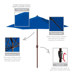 California Umbrella crank and auto-tilt detail demonstrating easy one-hand adjustment