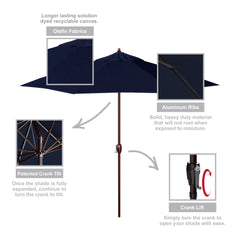 California Umbrella poolside in-use scene showing shade coverage and easy tilt operation