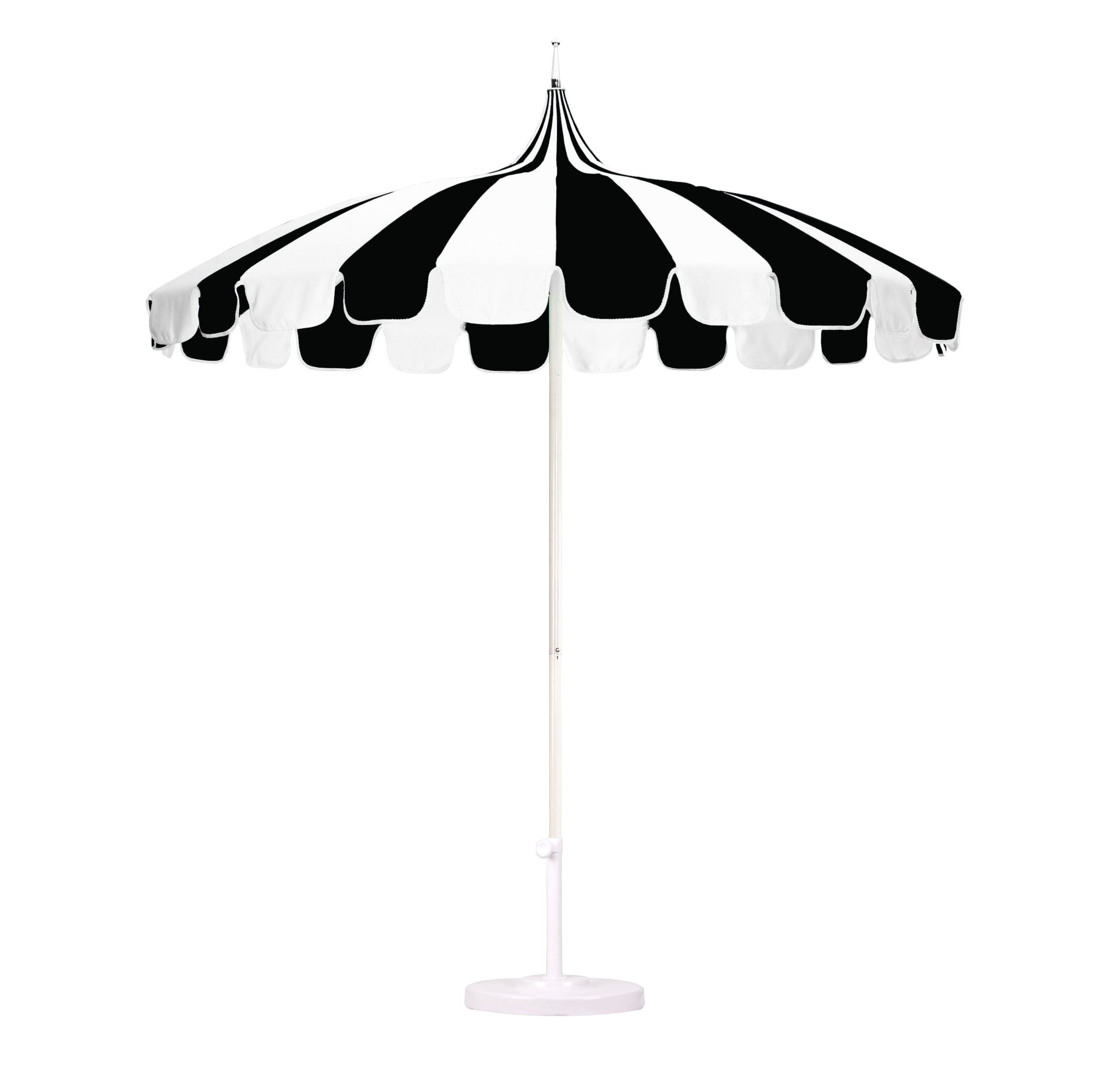 California Umbrella pagoda front view showing canopy and sleek pole for stylish shade
