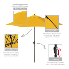 California Umbrella installed on poolside deck showing shade comfort and stylish outdoor setting