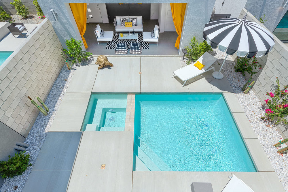 California Umbrella pagoda umbrella over patio set providing comfortable outdoor shade