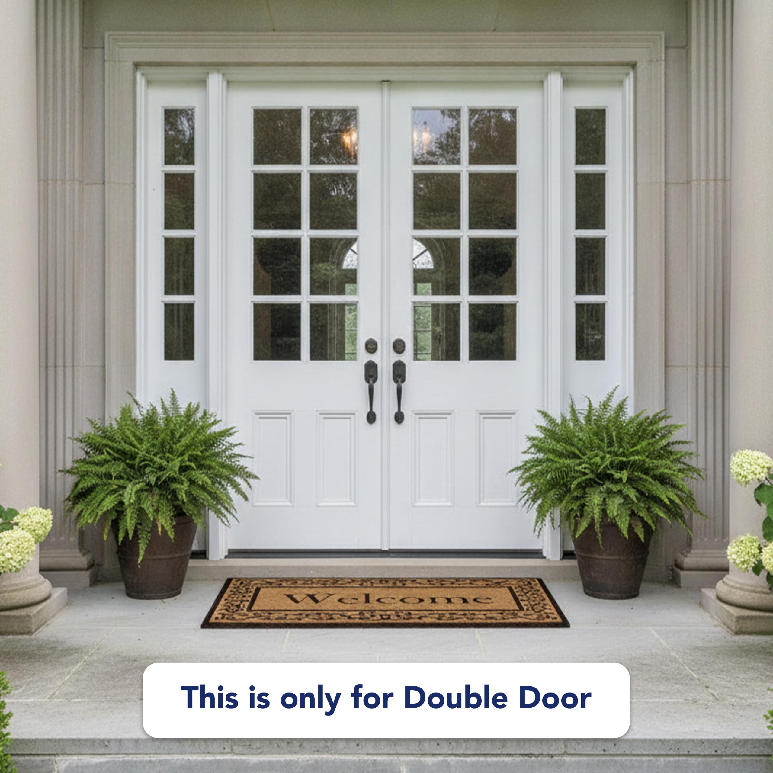 Calloway Mills mat in use at double-door entry reducing tracked dirt