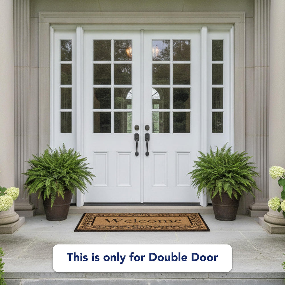 Calloway Mills mat in use at double-door entry reducing tracked dirt