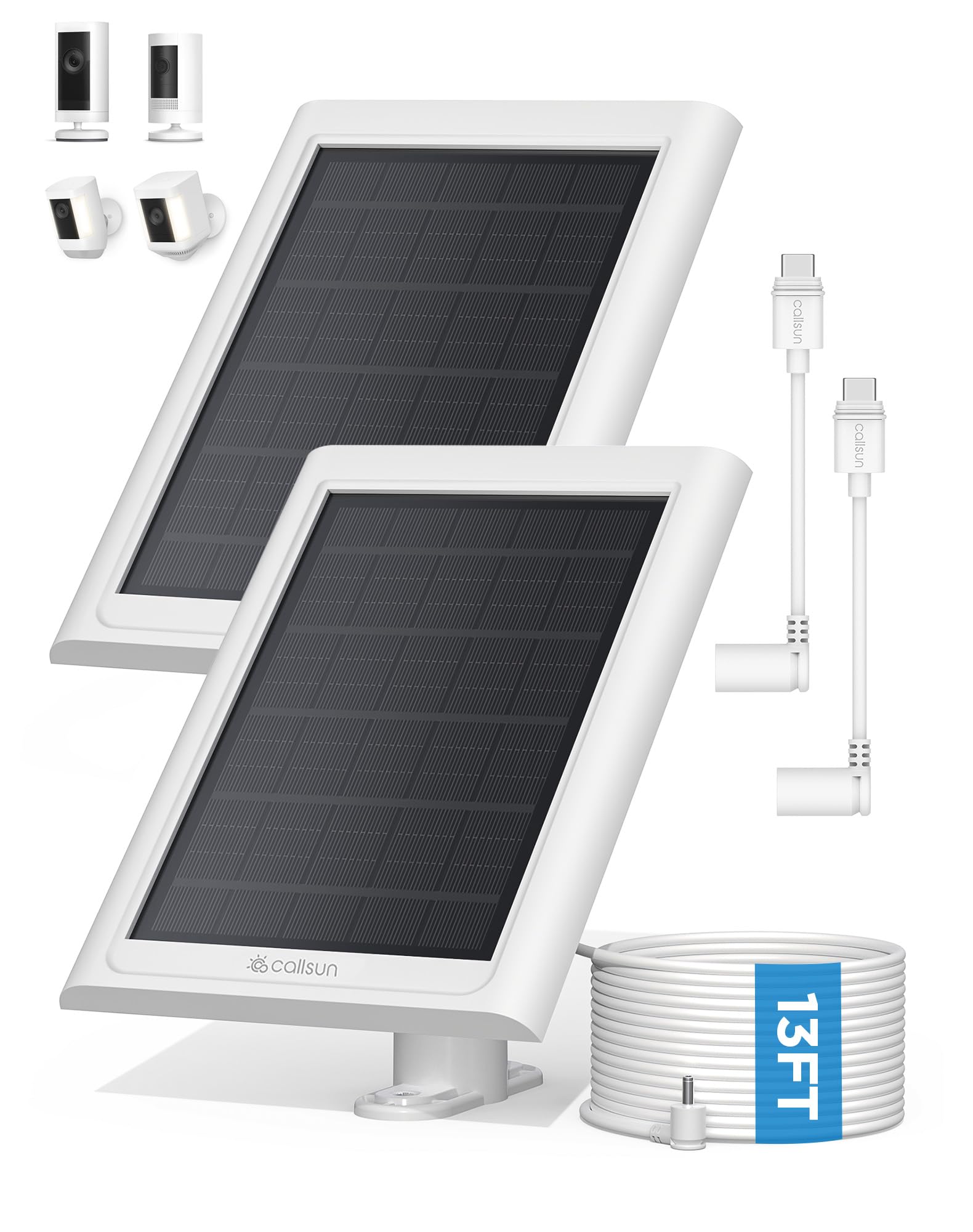CallsSun front view of two solar panels showing compact kit benefits