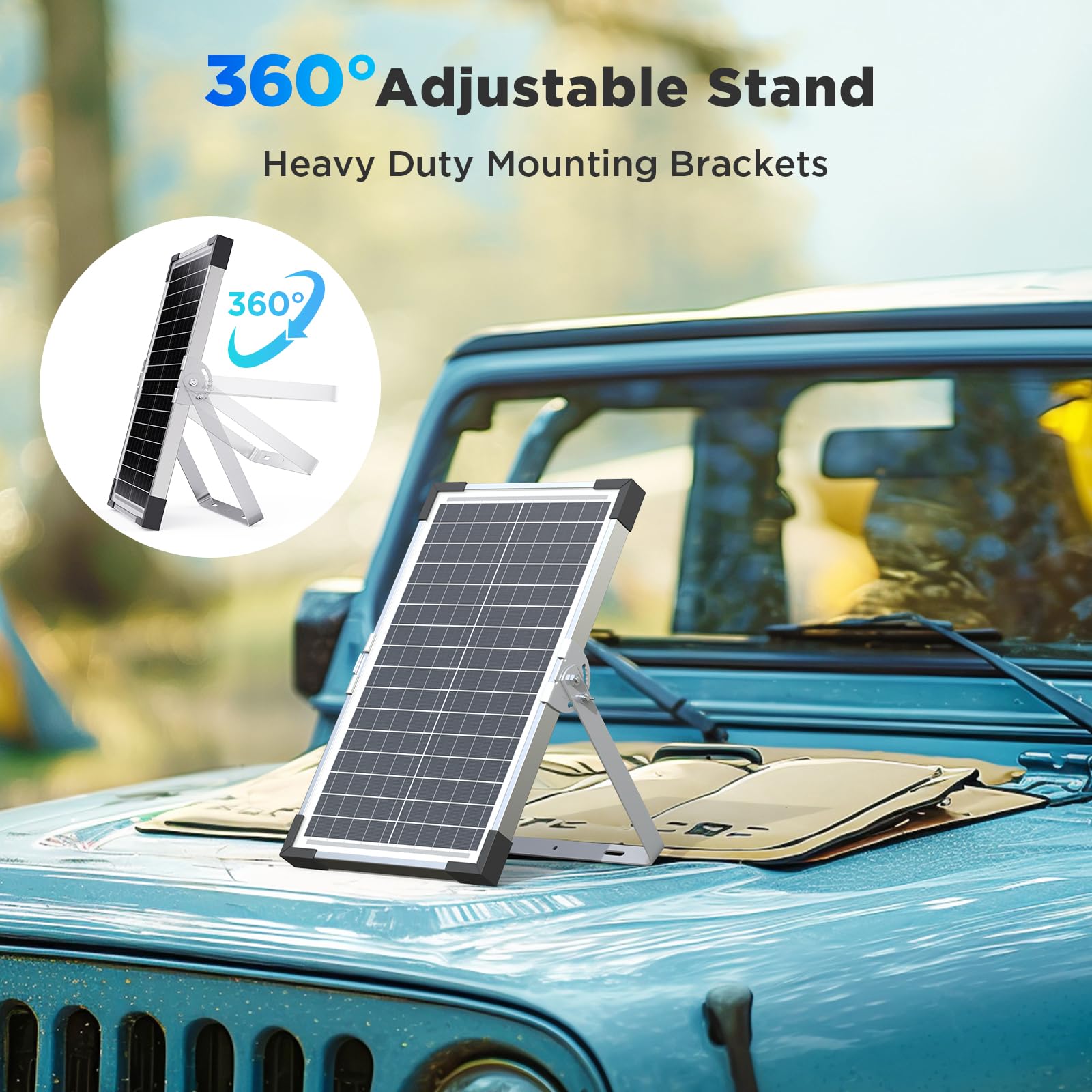 callsun solar panels mounted on boat deck provide continuous battery maintenance